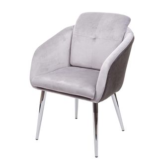 Hhg Nunca Usado] Silla De Comedor Hhg 555, Silla De Cocina Silla Tapizada Sill&oacute;n, Imitaci&oacute;n De Cuero Terciopelo Con Reposabrazos Mvg-certificado, Gris