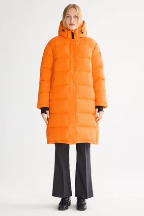 Orolay Puff-O Mid-Length Down Puffer Jacket in Orange at Nordstrom, Size X-Large