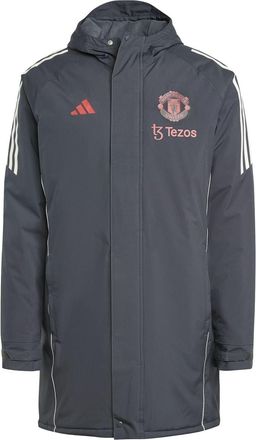 adidas Mens Manchester United Stadium Parka 24 25 in Carbon - Black - Size Medium