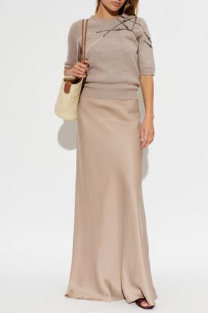 Fabiana Filippi Long Skirt, Womens, Beige