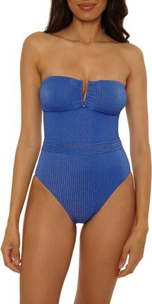 BECCA by Rebecca Virtue Golden Isle One-Piece Swimsuit in Lapis at Nordstrom, Size Medium