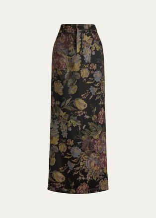 Ralph Lauren Collection Fontaine Floral Jacquard Maxi Skirt