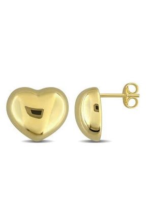 Delmar Puffed Heart Stud Earrings in Gold at Nordstrom Rack