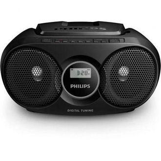 Philips Audio Az215b/12 Reproductor De Cd Port&aacute;til/radio Fm, Refuerzo Din&aacute;mico De Graves, Entrada De Audio/radio Cd, Color Negro - Philips