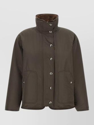 Brunello Cucinelli shearling reversible oversized paneled jacket