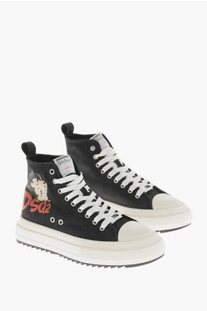 Dsquared2 BETTY BOOP Canvas High-Top Sneakers BERLIN with Print size 40