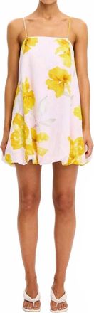Kivari Francine Bubble Mini Dress In Pink Yellow