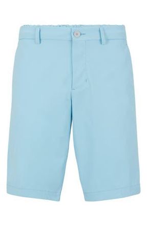 BOSS Drax Slim Fit Water Repellent Flat Front Shorts in Light Blue at Nordstrom Rack, Size 38