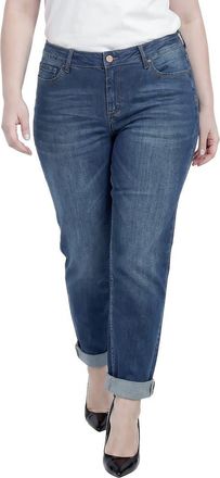 Standards & Practices Cuffed High Waist Straight Leg Jeans in Blast Blue at Nordstrom, Size 18W