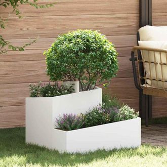 vidaXL Vidaxl - Maceta Para Jard&iacute;n Blanco 60 X 60 X 50 Cm Acero