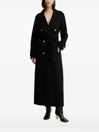 Fracomina double-breasted belted coat - Black