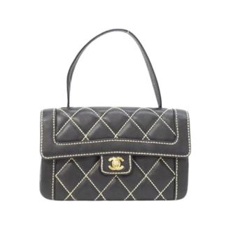 Chanel Pre-owned Leather chanel-bags - Dames - Pre-owned - Zwart - Maat: ONE Size Leer