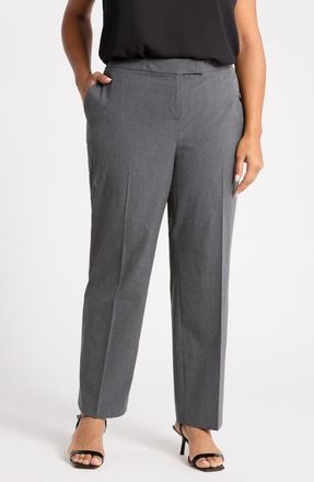 Kasper Washable Claire Straight Leg Pants in Modern Charcoal at Nordstrom, Size 14W