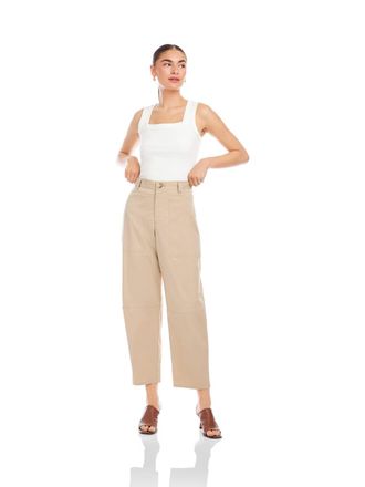 Fifteen Twenty Sondra Barrel Leg Pants In Stone