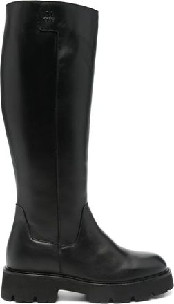 Marc O'Polo Leren enkellaarzen - Zwart