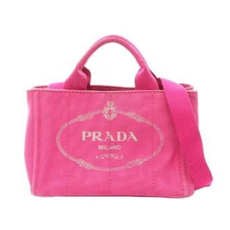 Prada Pre-owned Tote Bags, female, Pink, Size: ONE SIZE Pre-owned Canapa Canvas Tote Bag