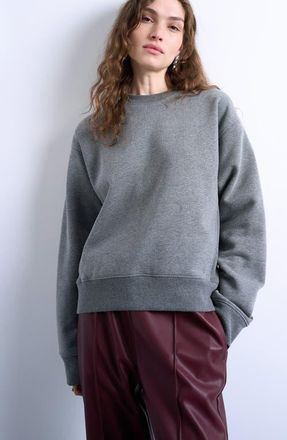 Topshop Ultimate Oversize Cotton Blend Sweatshirt in Grey at Nordstrom, Size X-Small