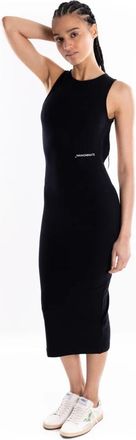 Hinnominate Ribbed Cotton Tank Midi Jurk - Dames - Casual kleedjes - Zwart - L - Katoen - Kleedjes