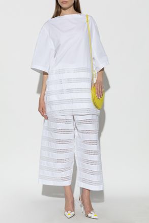 Alaia Loose-fit Cotton Trousers, Womens, White