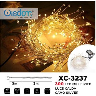 Trade Shop Trade Shop - Catena Luminosa 300 Led Mille Piedi Effetto Ramo Luce Calda A Batteria Xc-3237
