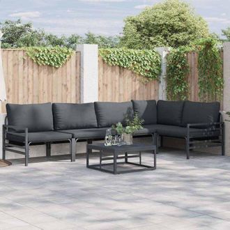 vidaXL Conjunto De Sof&aacute; De Jard&iacute;n 5 Pcs Antracita Acero Vidaxl