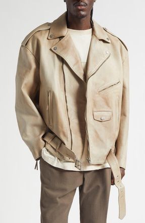 Golden Goose Gender Inclusive Journey Leather Jacket in Mellow Buff at Nordstrom, Size Large