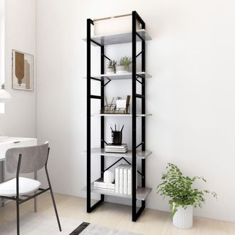 vidaXL Vidaxl - Estanter&iacute;a De 5 Niveles Madera De Ingenier&iacute;a Gris 60x30x175 Cm