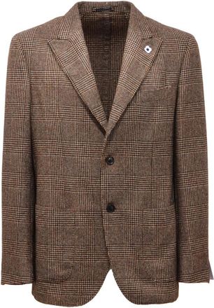 Lardini Wool Blend Jas - Heren - Blazers - Bruin - XL - Katoen - Jassen