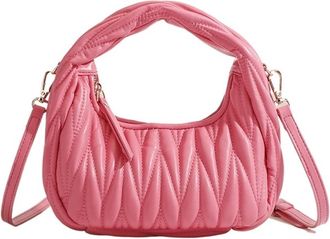 Generic Compatible For Handbag With PU Leather Lady Banquet Bag Womens Popular Shoulder At The Elbow(Pink)