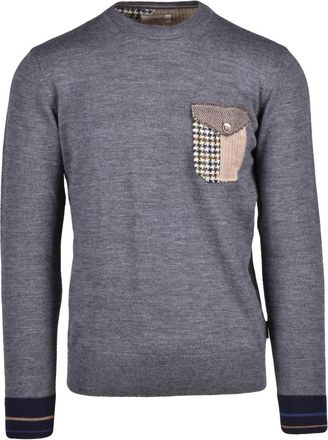 Bob Pullover Girocollo - Heren - Ronde hals truien - Grijs - XL - Wol - Truien & Vesten