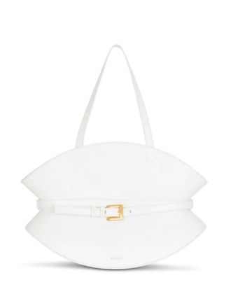 Balmain Borsa a spalla media con cintura - Bianco