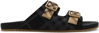 Burberry Sandali a quadri in pelle scamosciata - Nero