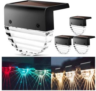 No Brand Paquete De 4 Faroles Solares Impermeables Para Jard&iacute;n, Luces Led De Color Blanco C&aacute;lido Y Rgb Que Cambian De Color Para Patio, C&eacute;sped, Camino Y Paisaj