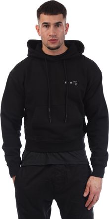 Off-white Mens Off White Caravaggio Paint Over Hoodie in Black-White Cotton - Size X-Large