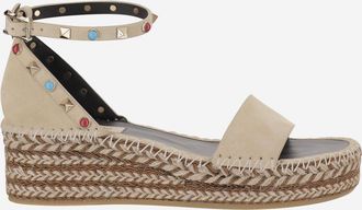 Valentino Garavani Beige Open Toe Wedges