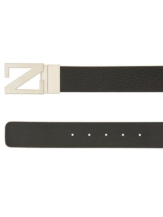 Ermenegildo Zegna Reversible Leather With Z Monogram Belt - Black