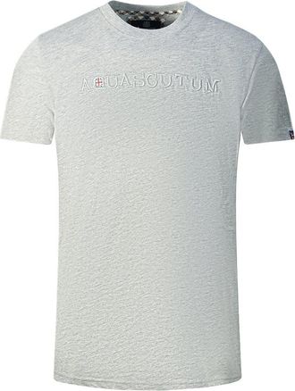 Aquascutum Heren T-shirt met reli&euml;flogo (Grijs)