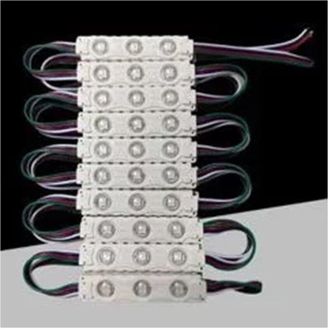 Trade Shop Trade Shop - M&oacute;dulo Led Para Signos 3 Led Rgb Smd 5050 Dc 12v 5050-7515-rgb Cadena De 20 Piezas