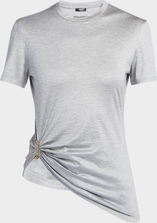 Versace Medusa Pin-Gathered Jersey T-Shirt