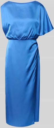 Comma Schimmerndes Midikleid im One-Shoulder-Look in Royal, Gr&ouml;&szlig;e 34