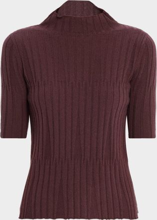 TSE Cashmere Ribbed Mock-Neck Sweater