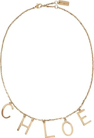 Chlo&eacute; Charm Logo Motief Gouden Ketting - Dames - Kettingen - Geel - ONE Size - Accessoires