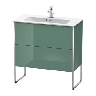Duravit Duravit Xsquare Mueble De Cocina Compacto Vertical 81,0x38,8 Cm, 2 Cajones, Para Lavabo Me De Starck 234283, Color (frente/cuerpo): Jade Laca Alto Bri