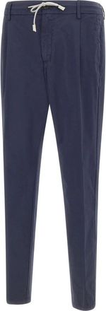 Eleventy Slim-fit broek - Heren - Slim Fit Broeken - Blauw - W33 - Katoen - Broeken