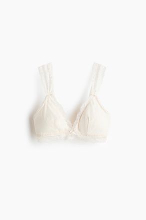 H&M Wattierter Soft-BH aus Spitze - Cremefarben