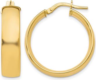 Diamond2Deal 10K Yellow Gold 6mm Round Shape Hoop Earrings