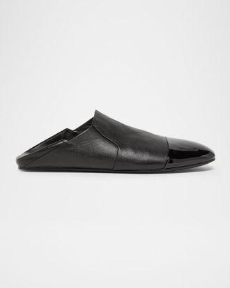 Lanvin Men & apos;s Leather Cap-Toe Loafers