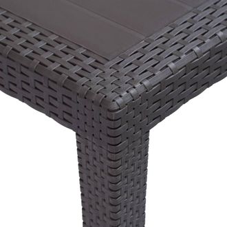 Berkfield Home Garden Table Brown 79x79x72 cm Plastic Rattan Look | Size: 79 x 79 x 72 cm