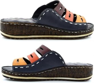 Generic Womens Leather Sandals Womens Slip On Sandals Size 8 Ladies Summer Sandal Size 6 Real Leather Sandal Ladies Wedges Mules Wedges Wedge Mule Wedge Heels