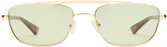 Le Specs Le Mimi 57mm Aviator Sunglasses in Gold /Moss Mono at Nordstrom